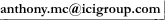 email address anthony(dot)mc(at)icigroup(dot)com